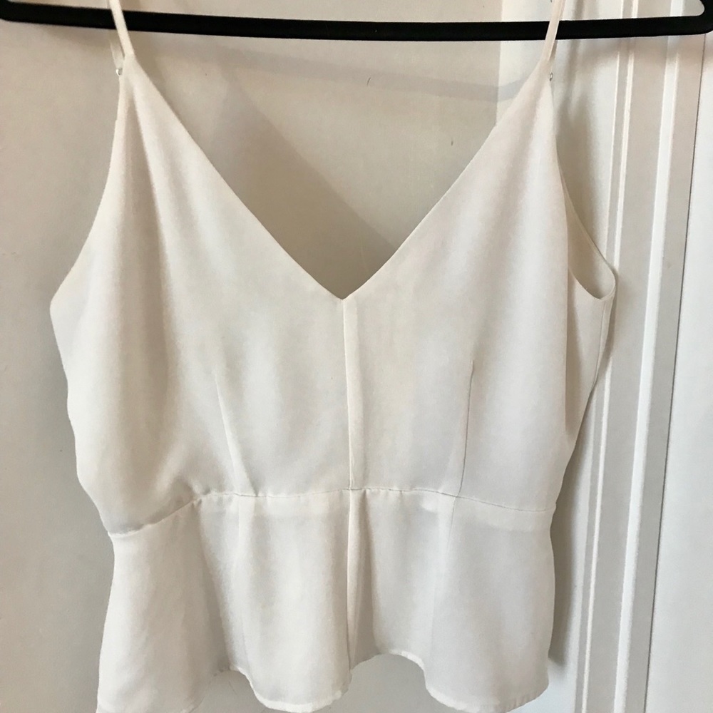 White Open Back Tank Top